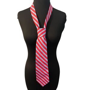 PROPERLY TIED BLUE STRIPED RED  DRESS TIE 3"‎